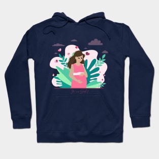 it's a girl! Pregnancy announcement illustration Hoodie